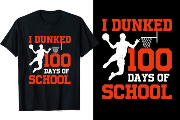 100 Days of School Basketball T-Shirt Graphics