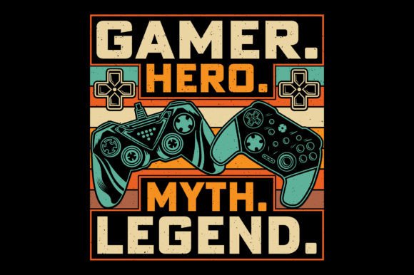 Gamer Hero Myth Legend Graphics & T-Shirt Designs