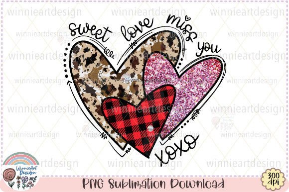 Hearts Valentine Doodle Cute Sublimation Graphics for T-Shirt Designs
