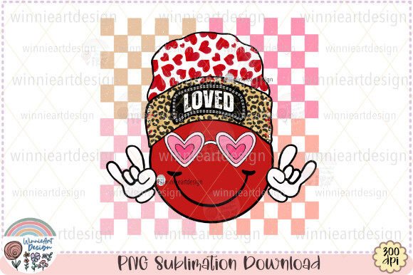 Loved Retro Valentine Vibes Checkered: Graphics for T-Shirts